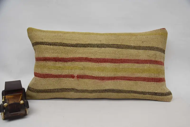 Antique Pillows, 12x24 Beige Pillow Cover, Kilim Cushion Sham, Kilim Rug Pillow Sham, Vintage Pillow, Pillow Cover, Yoga Pillow Case - 4