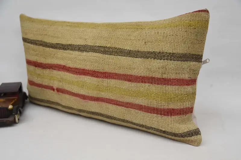 Antique Pillows, 12x24 Beige Pillow Cover, Kilim Cushion Sham, Kilim Rug Pillow Sham, Vintage Pillow, Pillow Cover, Yoga Pillow Case - 3