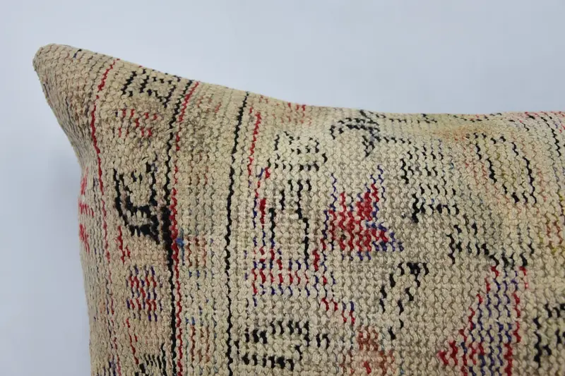 Authentic Pillow, Vintage Kilim Throw Pillow, Throw Kilim Pillow, 24x24 Beige Pillow Sham, Pillow Sham, Seat Pillow, Vintage Kilim Pillow - 2
