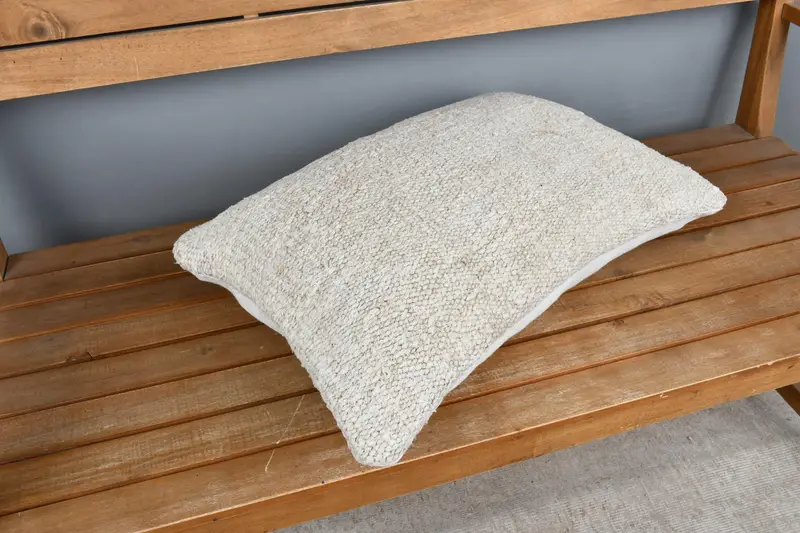 Authentic Pillow Sham, 16x24 Beige Pillow Case, Handmade Kilim Cushion, Kilim Cushion Sham, Interior Designer Pillow, Cushion Case - 2