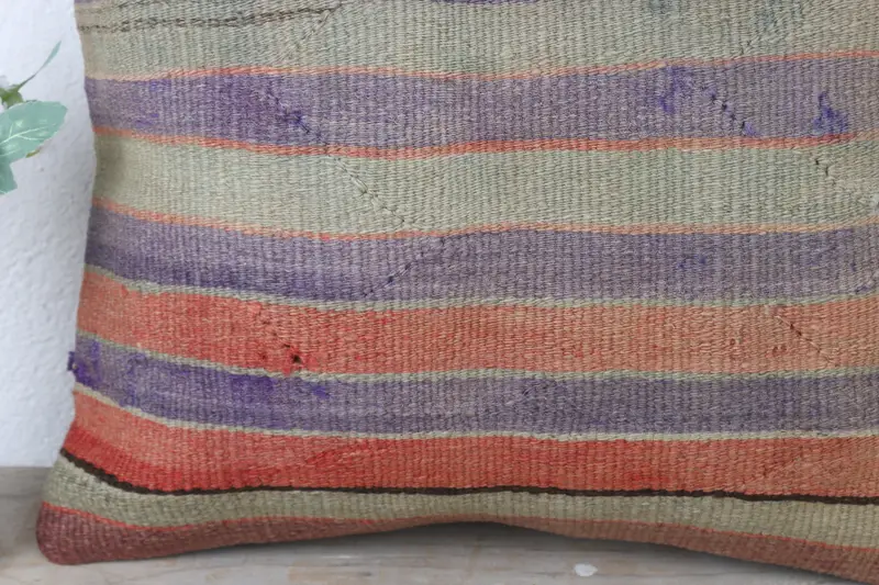 Aesthetic Cushion Cover, Gift Pillow, 16x16 Purple Cushion Case, Vintage Kilim Throw Pillow, Kilim Pillow Cover, Cushion Cover - 3