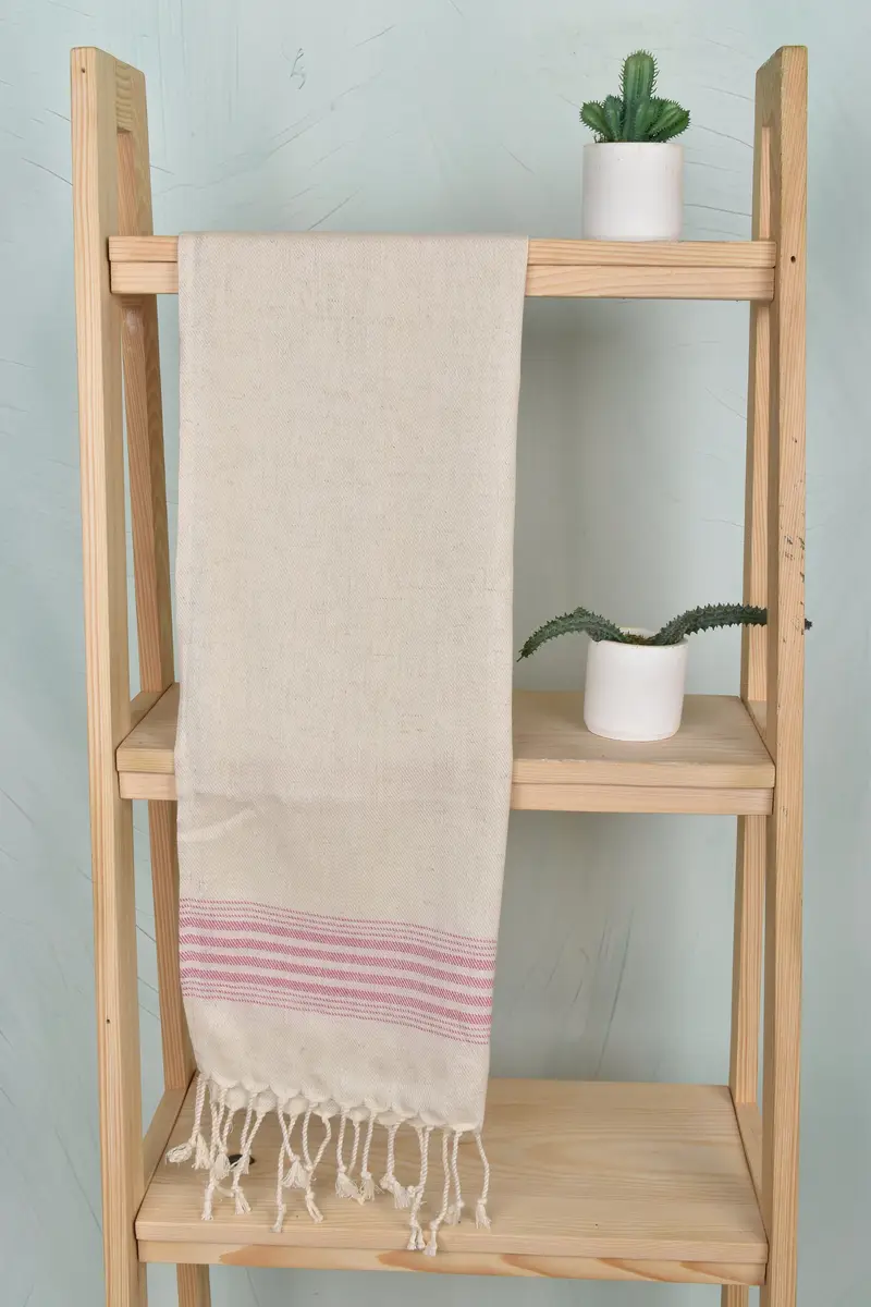 Christmas Favors, Small Bath Towels, 36x18 Linen Striped Towel, Bachelorette Towel, Bridesmaid Gifts, Beach Theme Wedding Gift, Bathroom Towels - 8