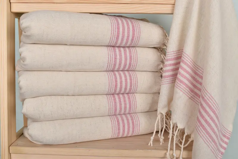 Christmas Favors, Small Bath Towels, 36x18 Linen Striped Towel, Bachelorette Towel, Bridesmaid Gifts, Beach Theme Wedding Gift, Bathroom Towels - 2