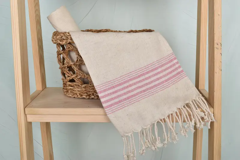 Christmas Favors, Small Bath Towels, 36x18 Linen Striped Towel, Bachelorette Towel, Bridesmaid Gifts, Beach Theme Wedding Gift, Bathroom Towels - 4