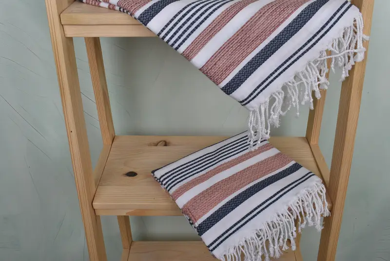 Summer Gift Ideas, Custom Towel, Peshtemal Towel, Fouta towel, Boyfriend Christmas Gift, Oversized Beach Towel, 70x36 Cotton Striped Towel - 5