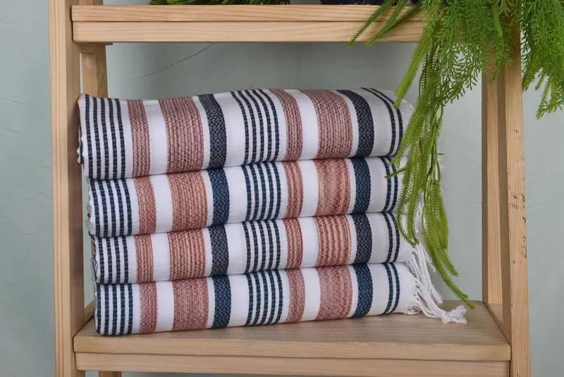 Summer Gift Ideas, Custom Towel, Peshtemal Towel, Fouta towel, Boyfriend Christmas Gift, Oversized Beach Towel, 70x36 Cotton Striped Towel - 1