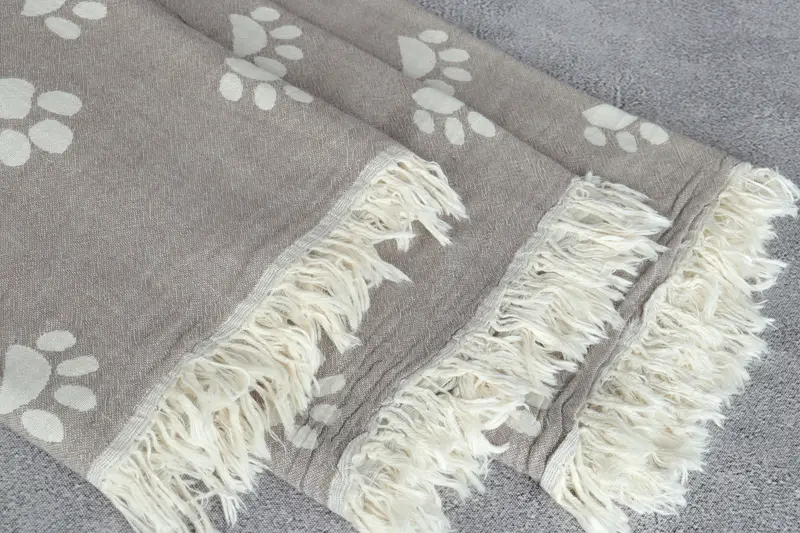 Valentines Day Gift For Him, 70x36 Cotton Paw Design Towel, Wedding Gift, Summer Towel, Bachelorette Party Gifts Bridesmaids, Monogram Turkish Towel - 5