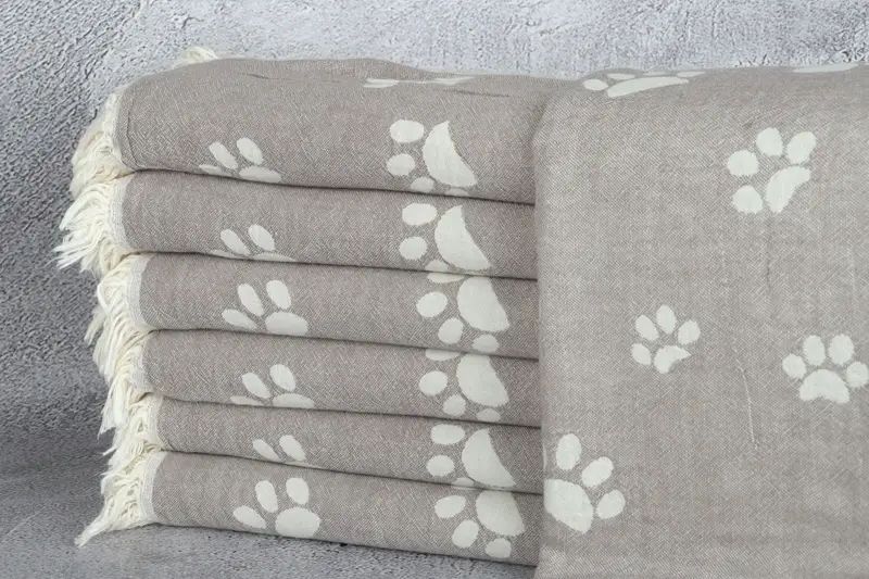 Valentines Day Gift For Him, 70x36 Cotton Paw Design Towel, Wedding Gift, Summer Towel, Bachelorette Party Gifts Bridesmaids, Monogram Turkish Towel - 2
