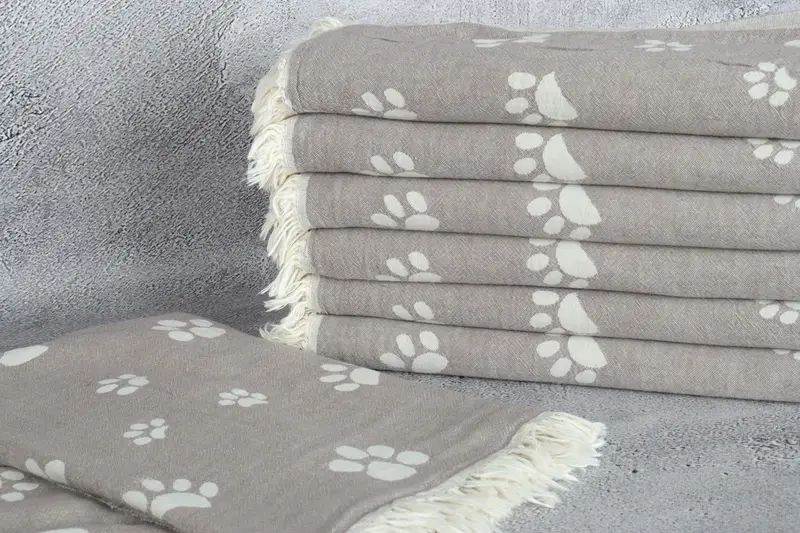 Valentines Day Gift For Him, 70x36 Cotton Paw Design Towel, Wedding Gift, Summer Towel, Bachelorette Party Gifts Bridesmaids, Monogram Turkish Towel - 3