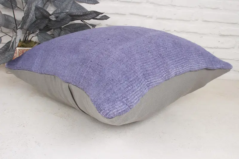 Kilim Cushion Sham, Gift Pillow, 20x20 Purple Pillow, Bright Cushion Case, Vintage Pillow, Natural Pillow Cover, Pillow Cover - 6