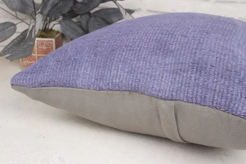 Kilim Cushion Sham, Gift Pillow, 20x20 Purple Pillow, Bright Cushion Case, Vintage Pillow, Natural Pillow Cover, Pillow Cover - 7