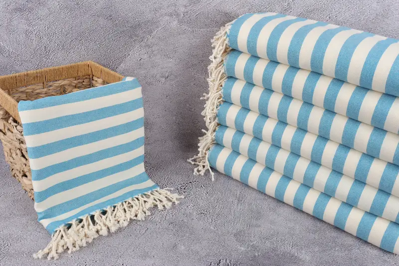 68x40 Cotton Striped Towel, Bachelorette Party Gift, Personalized Home Gift Wedding, Monogram Beach Towel, Sand-free towel, Valentines Day Gift - 3