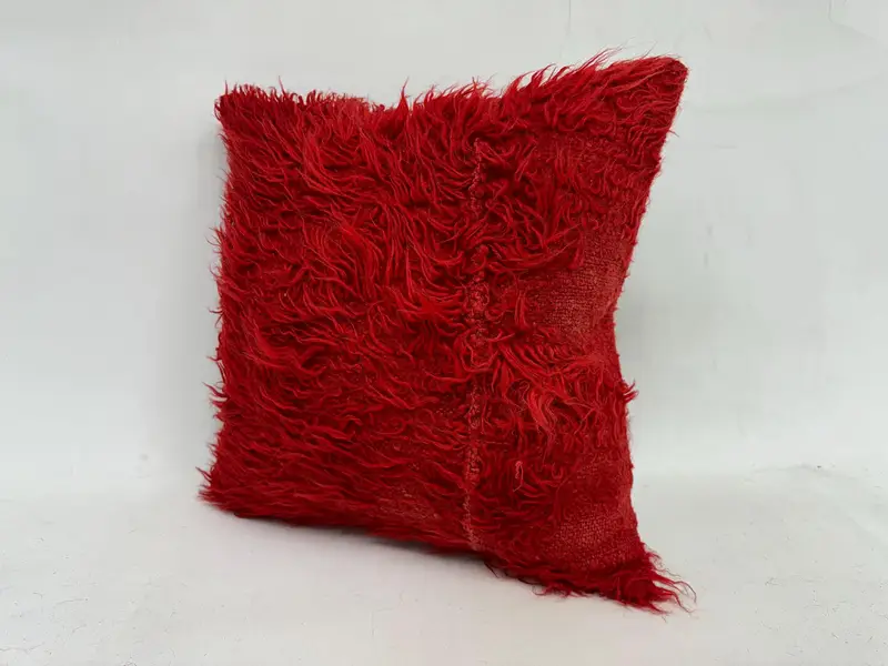 Vintage Pillow Case, 20x20 Red Pillow Sham, Floor Pillow, Shabby Chic Pillow Sham, Gift Pillow, Kilim Pillow, Pillow Sham, Turkish Kilim Pillow - 4