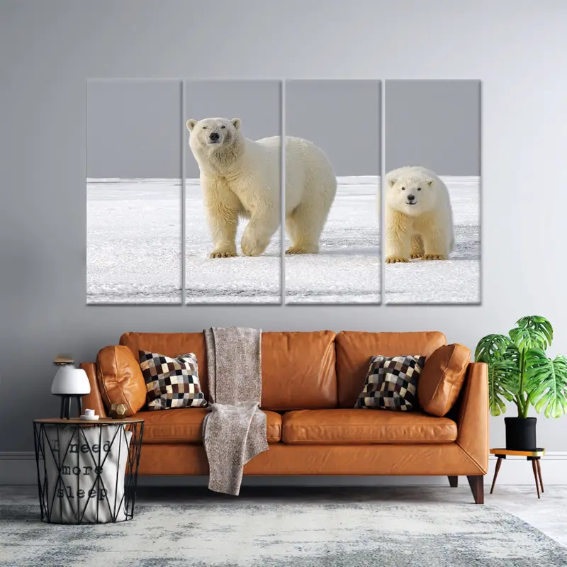 Kutup Ayısı Majesteleri: Alanınız için Baskılı Kanvas Tablo