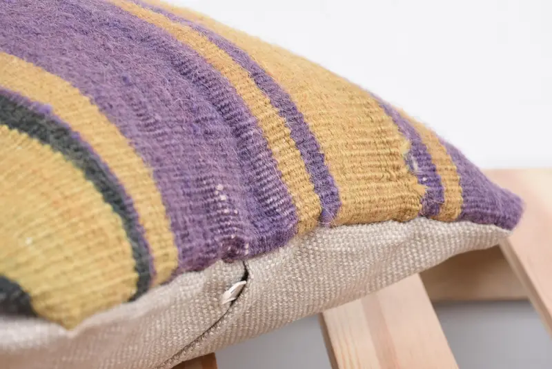 Kilim Pillow, Bed Cushion Case, Pillow Cover, 12x12 Purple Pillow Cover, Vintage Kilim Throw Pillow, Meditation Cushion, Kilim Pillow Cover - 7