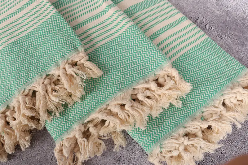 Quick-Dry Beach Towel, Spa Gift Towel, 70x40 Cotton Striped Towel, Customized Turkish Towel, Sand-resistant towel, Personalised Gift, Wedding Favors - 5