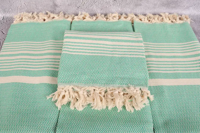Quick-Dry Beach Towel, Spa Gift Towel, 70x40 Cotton Striped Towel, Customized Turkish Towel, Sand-resistant towel, Personalised Gift, Wedding Favors - 4