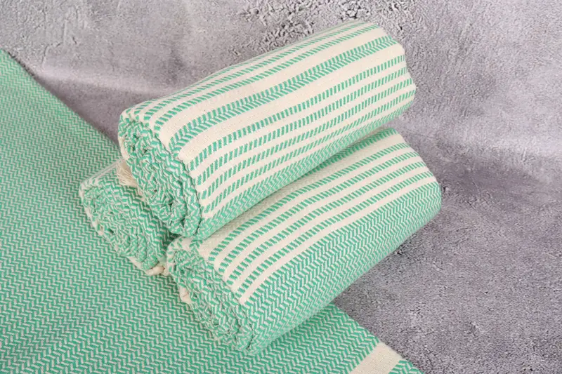 Quick-Dry Beach Towel, Spa Gift Towel, 70x40 Cotton Striped Towel, Customized Turkish Towel, Sand-resistant towel, Personalised Gift, Wedding Favors - 7