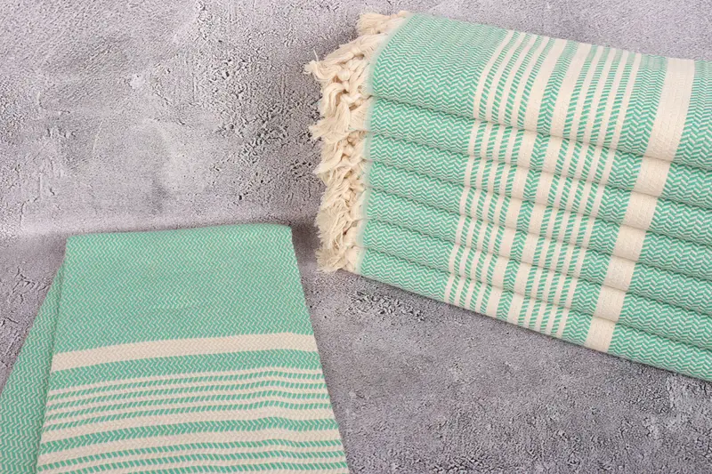 Quick-Dry Beach Towel, Spa Gift Towel, 70x40 Cotton Striped Towel, Customized Turkish Towel, Sand-resistant towel, Personalised Gift, Wedding Favors - 2