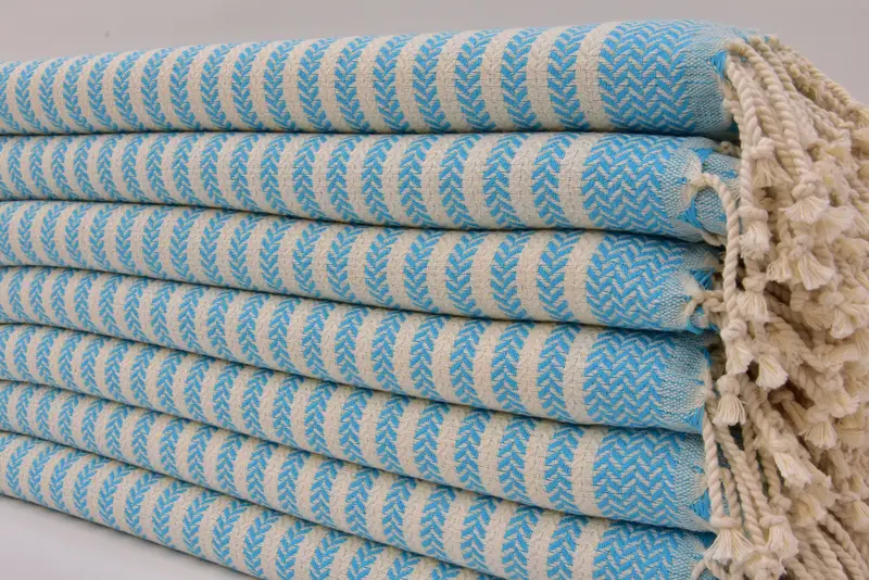 Bridal Party Gifts, Personalized Bridesmaid Gift, 70x40 Cotton Chevron Towel, Organic towel, Peshtemal Towel, Hammam Towel USA, Organic Cotton Towel - 3