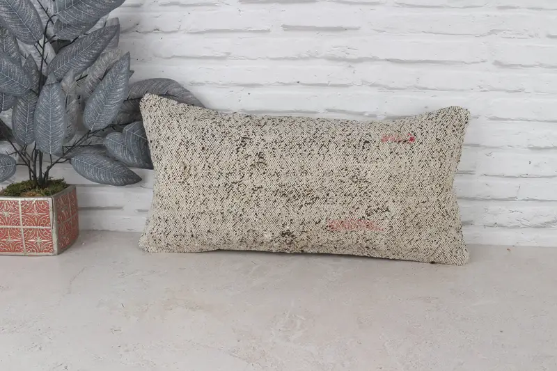 Luxury Pillow Case, Antique Pillows, Cushion Cover, Kilim Cushion Sham, Ethnical Kilim Rug Pillow, 12x24 White Pillow, Nomadic Pillow - 1