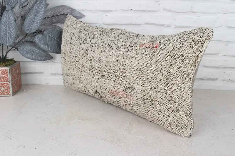 Luxury Pillow Case, Antique Pillows, Cushion Cover, Kilim Cushion Sham, Ethnical Kilim Rug Pillow, 12x24 White Pillow, Nomadic Pillow - 5