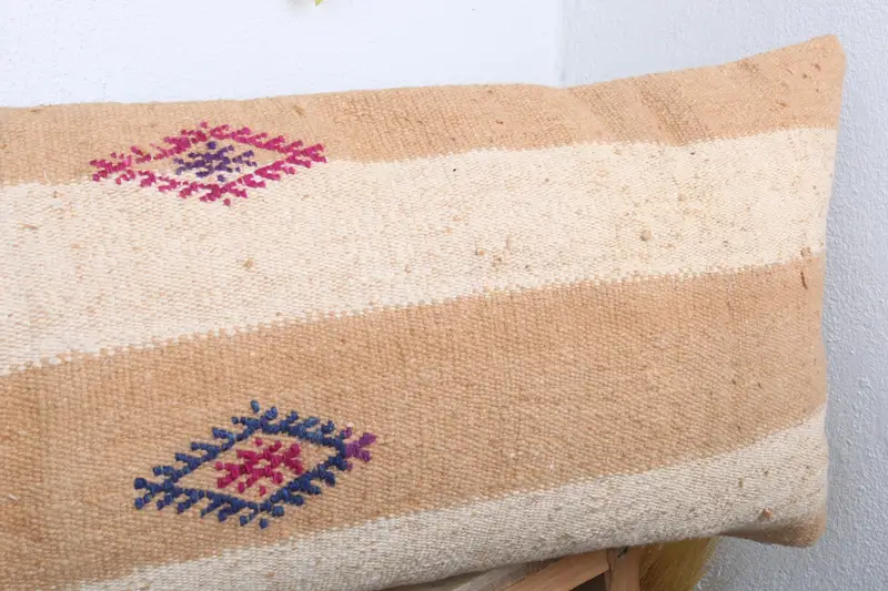 Pattern Throw Pillow, 16x48 White Pillow Sham, Cushion Case, Vintage Pillow, Gift Pillow, Vintage Kilim Pillow, Decorative Throw Pillow Case - 4