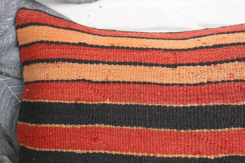 Pillow Sham, 12x20 Brown Pillow Case, Turkish Bench Cushion Case, Kilim Cushion Sham, Kilim Rug Pillow Sham, Boho Pillow, Throw Kilim Pillow - 2