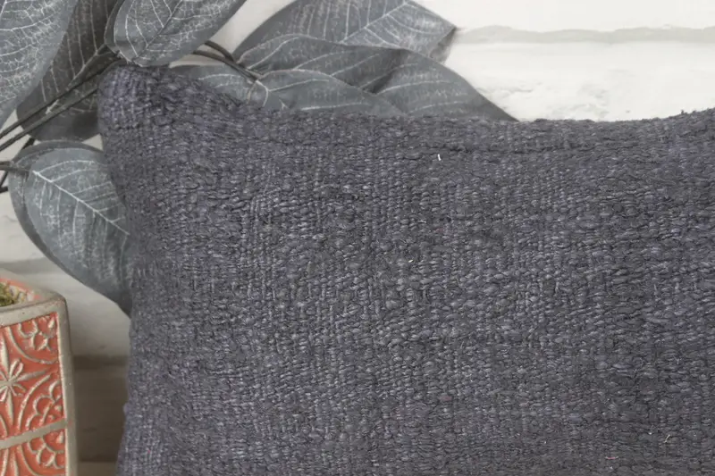 Ethnical Kilim Rug Pillow, Accent Pillow Cover, Pillow Sham, Retro Throw Cushion, Turkish Kilim Pillow, 8x16 Gray Pillow Cover, Throw Kilim Pillow - 2