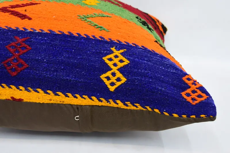 Outdoor Pillow Case, Pillow for Sofa, Decorative Throw Pillow Case, Pillow Sham, Kilim Cushion Sham, 24x24 Red Cushion, Boho Pillow Sham Cover - 5