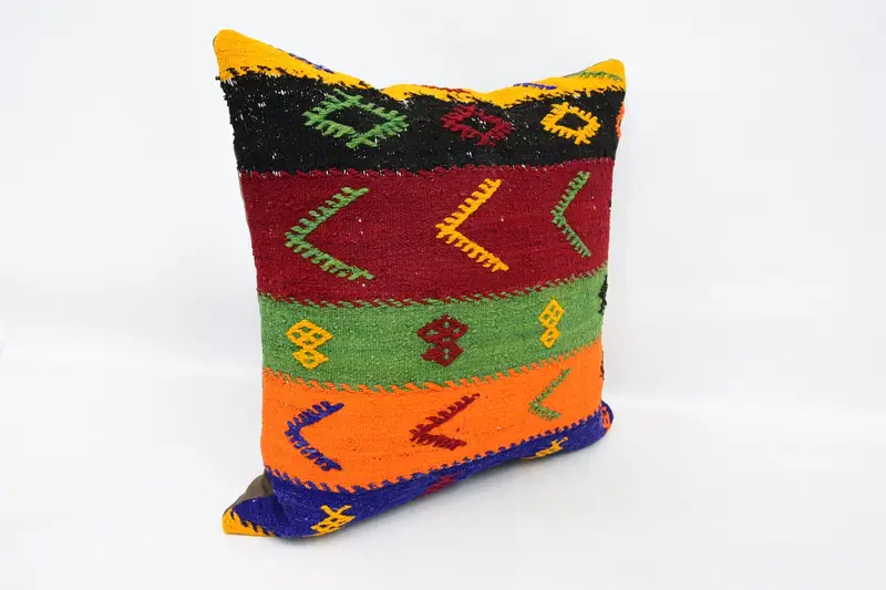 Outdoor Pillow Case, Pillow for Sofa, Decorative Throw Pillow Case, Pillow Sham, Kilim Cushion Sham, 24x24 Red Cushion, Boho Pillow Sham Cover - 3