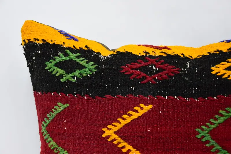 Outdoor Pillow Case, Pillow for Sofa, Decorative Throw Pillow Case, Pillow Sham, Kilim Cushion Sham, 24x24 Red Cushion, Boho Pillow Sham Cover - 2