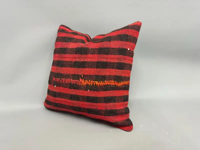 18x18 Red Pillow Cover, Pillow for Couch, Cushion Cover, Aztec Pillow Cover, Turkish Rugs Cushion Case, Kilim Pillow Cover, Kilim Cushion Sham - 3