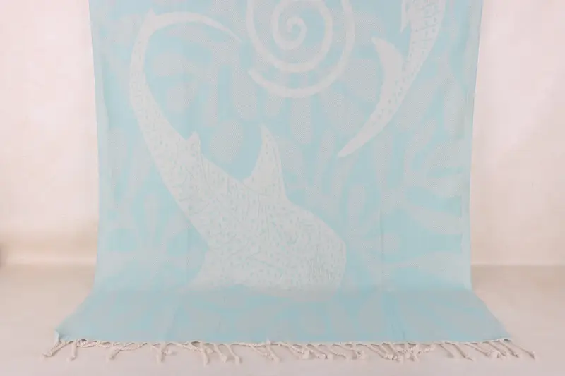Bachelorette Towel Embroidered Mint Fish Beach Towel, 40x71 Inches
