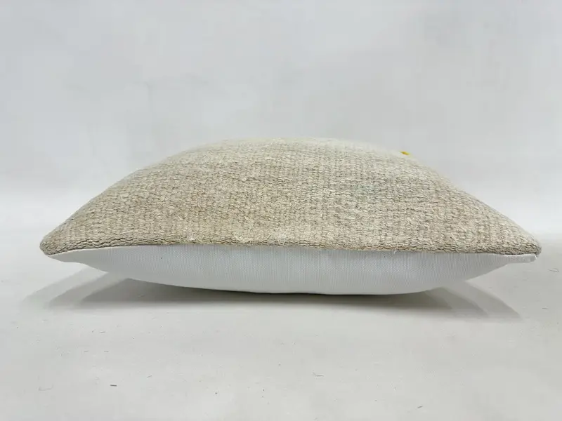 Cushion Cover, Home Decor Pillow, 16x16 Beige Pillow Sham, Kilim Cushion Sham, Seat Pillow, Oriental Pillow Case, Throw Kilim Pillow - 5