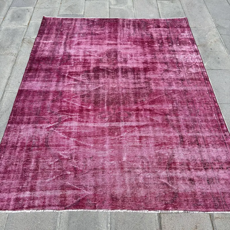 Purple, Brown Bordered Rug, 5.5x7 ft Elegant Decor