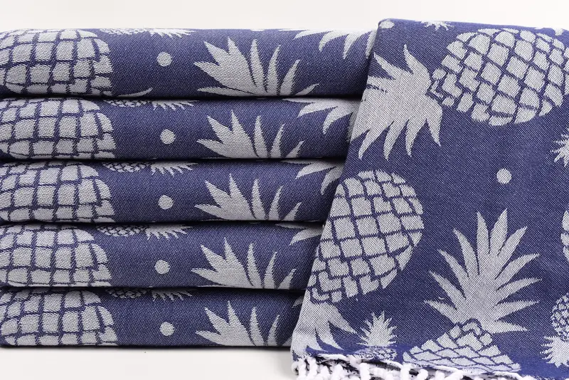 Fouta towel, Sand-resistant towel, Spa Towel, Turkish beach towel, Bridesmaid Proposal Gift, 70x36 Cotton Pineapple Design Towel, Custom Towel Beach - 2