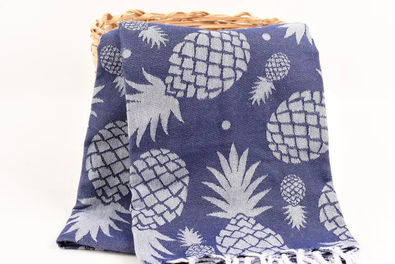 Fouta towel, Sand-resistant towel, Spa Towel, Turkish beach towel, Bridesmaid Proposal Gift, 70x36 Cotton Pineapple Design Towel, Custom Towel Beach - 5