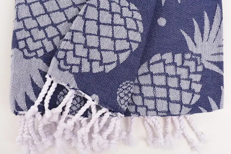 Fouta towel, Sand-resistant towel, Spa Towel, Turkish beach towel, Bridesmaid Proposal Gift, 70x36 Cotton Pineapple Design Towel, Custom Towel Beach - 7