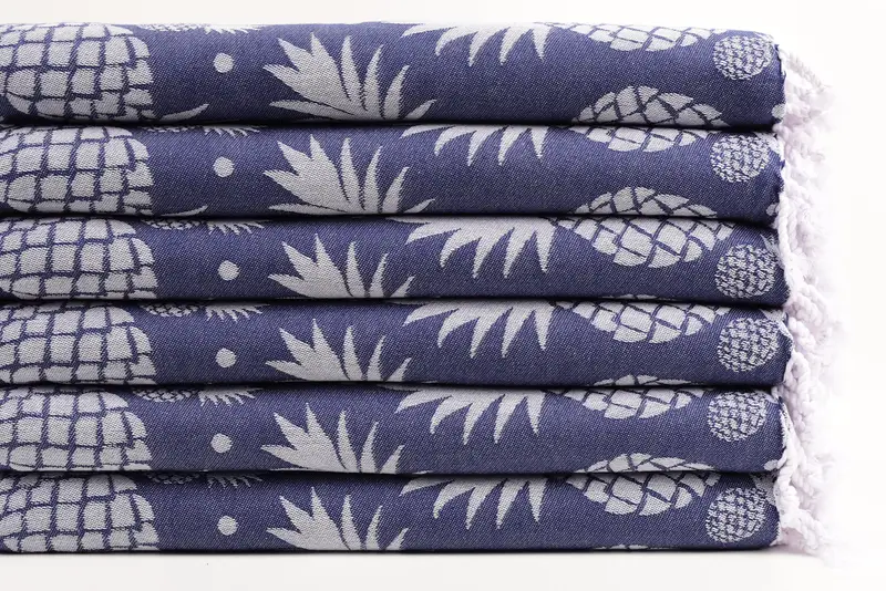 Fouta towel, Sand-resistant towel, Spa Towel, Turkish beach towel, Bridesmaid Proposal Gift, 70x36 Cotton Pineapple Design Towel, Custom Towel Beach - 3