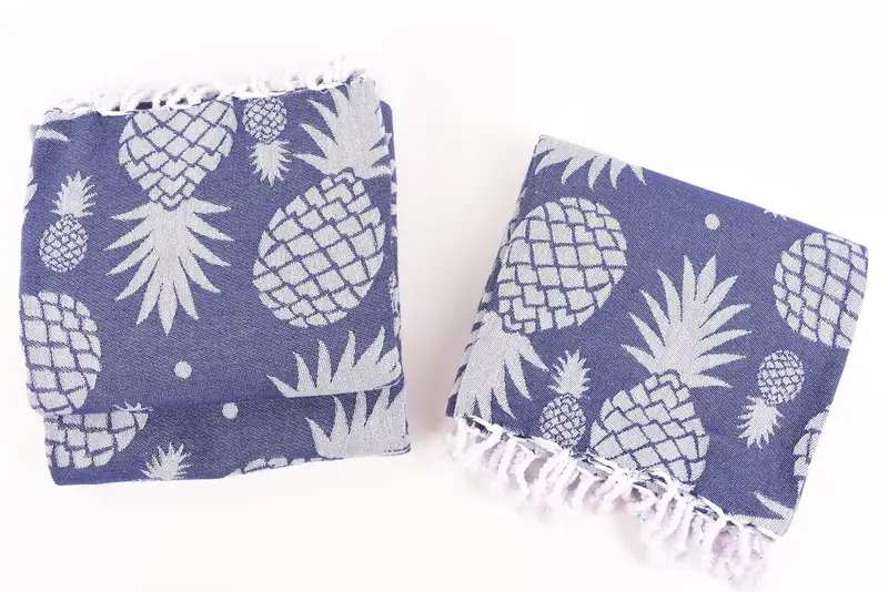 Fouta towel, Sand-resistant towel, Spa Towel, Turkish beach towel, Bridesmaid Proposal Gift, 70x36 Cotton Pineapple Design Towel, Custom Towel Beach - 6
