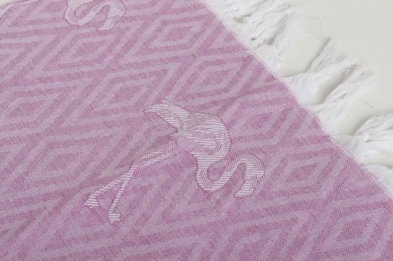 Organic Cotton Towel, Engagement Gift, Bridal Shower Gift, Quick-dry towel, Wedding Gifts Towel, 70x40 Cotton Flamingo Patterned Towel - 6