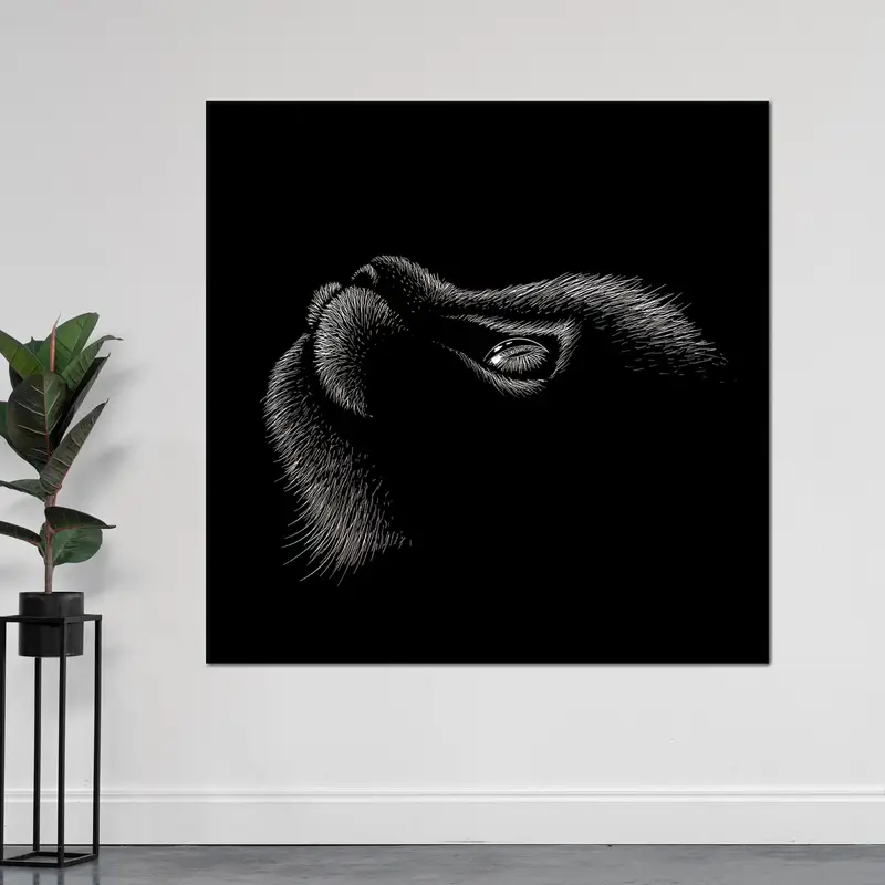 Cat Wall Art, Canvas Wall Art, Modern Wall Decor, Black Wall Art, Cat Canvas, Trendy Canvas, Cat Lover Gift, Abstract Cat Wall Decor, - 3