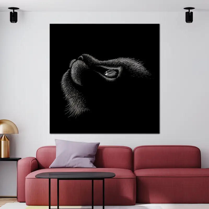 Cat Wall Art, Canvas Wall Art, Modern Wall Decor, Black Wall Art, Cat Canvas, Trendy Canvas, Cat Lover Gift, Abstract Cat Wall Decor, - 5