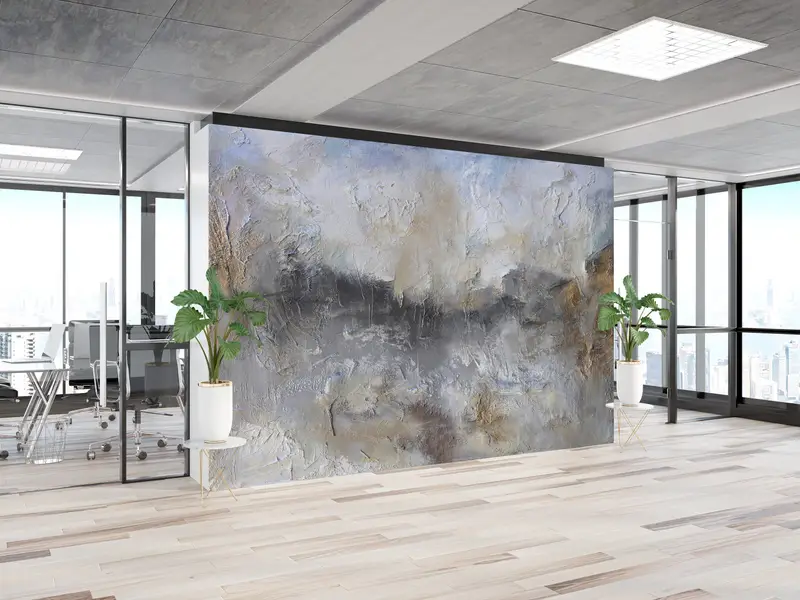 3d Wall Paper,Gray Plaster Painting,Bright Wall Paper,Abstract Plaster Wall Print,Paper Wall Art ,Loft Wall Mural,Modern Wall Print, - 6