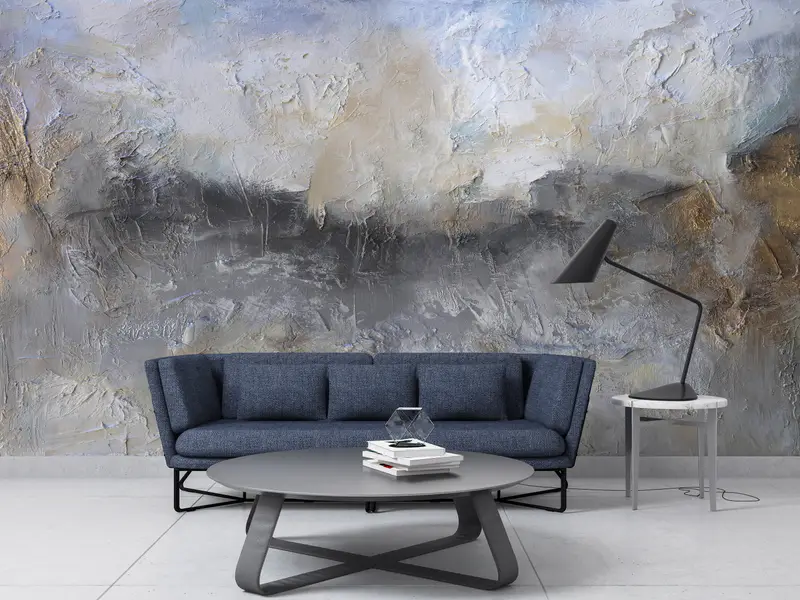 3d Wall Paper,Gray Plaster Painting,Bright Wall Paper,Abstract Plaster Wall Print,Paper Wall Art ,Loft Wall Mural,Modern Wall Print, - 7