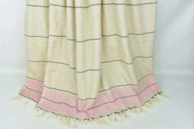 Turkish Tablecloth, Housewarming Gift, Turkish Blanket Queen, Decorative Blanket, Custom Beach Blanket, 104x96 Cotton Striped Towel, Bedspread - 8