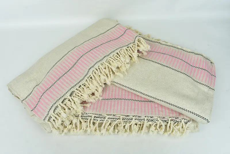 Turkish Tablecloth, Housewarming Gift, Turkish Blanket Queen, Decorative Blanket, Custom Beach Blanket, 104x96 Cotton Striped Towel, Bedspread - 6