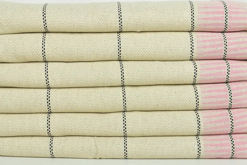 Turkish Tablecloth, Housewarming Gift, Turkish Blanket Queen, Decorative Blanket, Custom Beach Blanket, 104x96 Cotton Striped Towel, Bedspread - 2