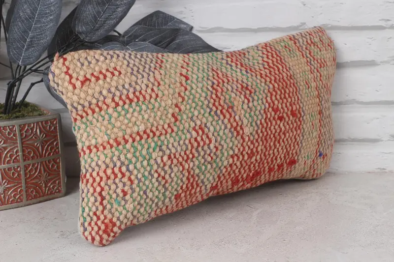 Kilim Pillow, Turkish Kilim Pillow, Customized Pillow Cover, Ethnic Pillow Cover Pillow Case, 8x16 Red Pillow Sham, Cushion Cover, Pillow for Couch - 4